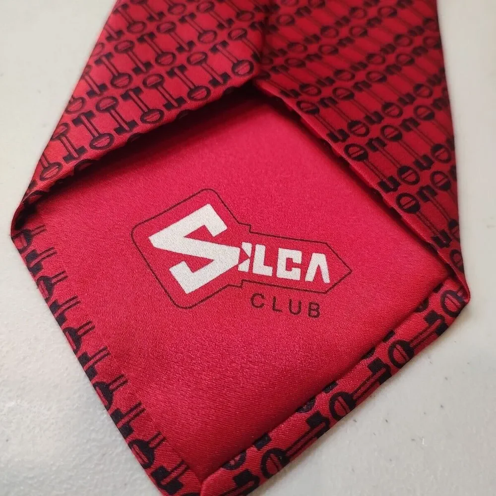 Skeleton‎ Key Silca Club Red Tie Silk Automotive Novelty Love Valentine